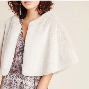 Anthropologie Gatsby Faux Fur Capelet